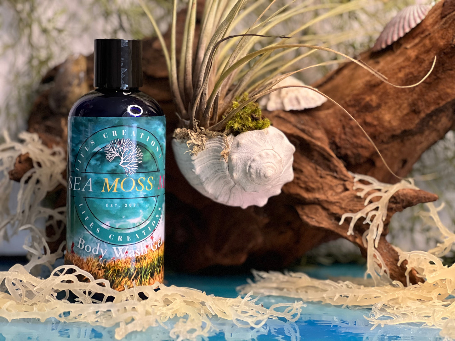 Organic Vegan Sea Moss Sea Minerals Body Wash 12 oz